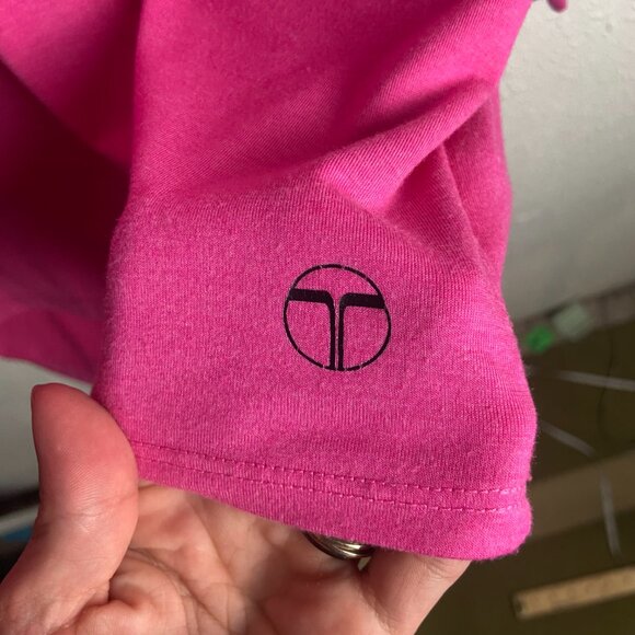 Trina Turk Recreation Size L Pink V Neck Long Sleeve Top Casual Stretch Barbie - Picture 3 of 8